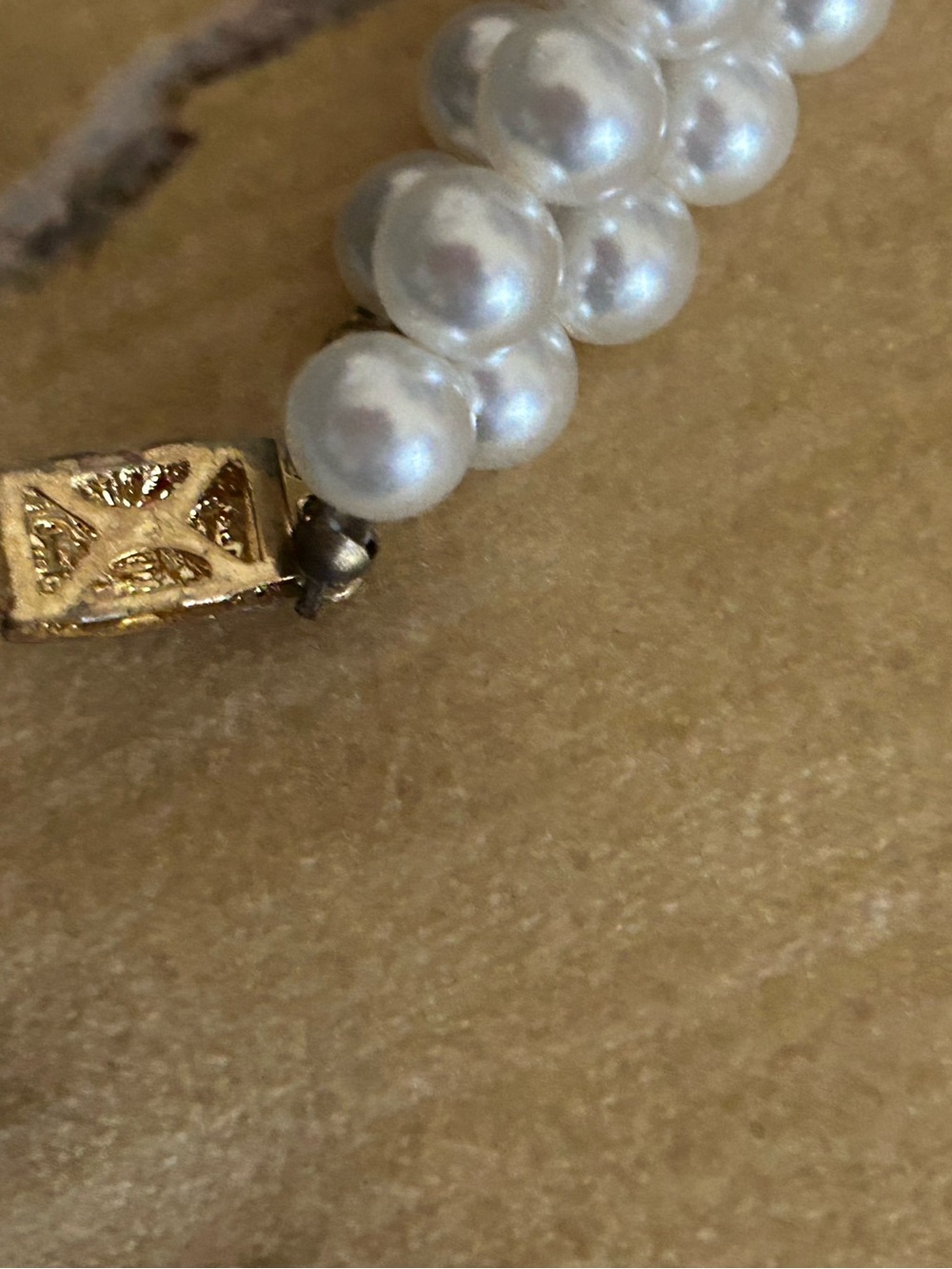 Pearl Multi-Strand Necklace with Gold and Royal Blue Accents - Picture 5 of 5